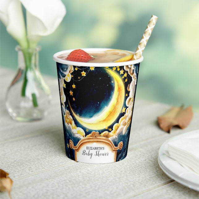 Stars Moon Celestial Baby Shower Paper Cups (Insitu)