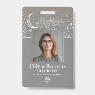 Stars Moon Celestial Night ID Company Security Badge