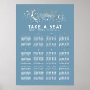 Stars Moon Celestial Wedding Seating Chart