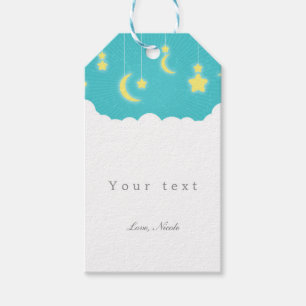 Stars Moon & Clouds Baby Shower Gift Tag