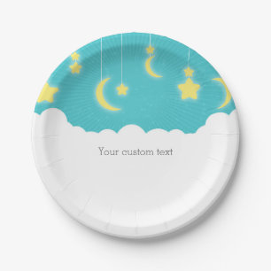 Stars Moon & Clouds Baby Shower Party Plates