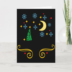 Stars Moon Snowflakes And Merry Christmas Kids Card