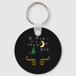 Stars Moon Snowflakes And Merry Christmas Kids  Key Ring