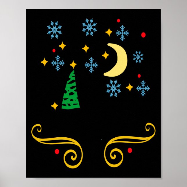 Stars Moon Snowflakes And Merry Christmas Kids  Poster (Front)