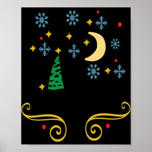 Stars Moon Snowflakes And Merry Christmas Kids T S Poster