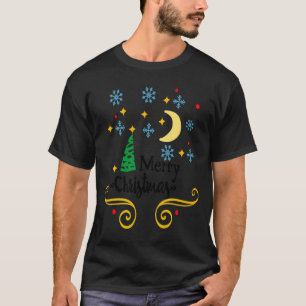Stars Moon Snowflakes And Merry Christmas Kids T-Shirt