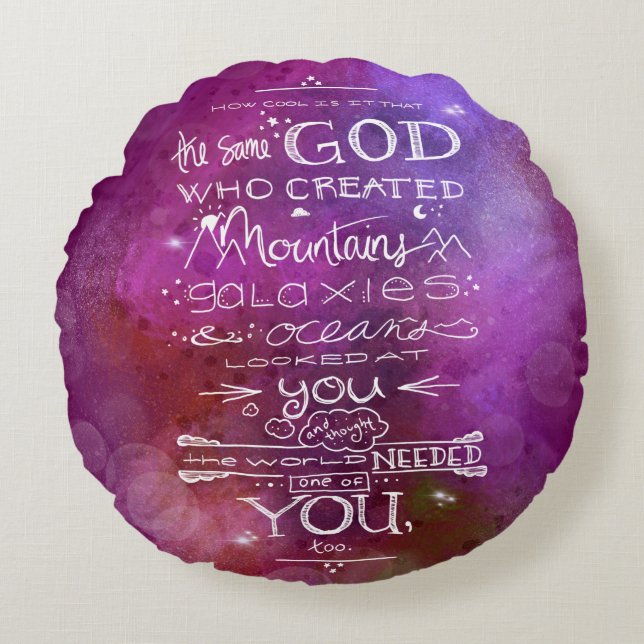 Stars moon space nursery astrology astronomy art round cushion (Front)