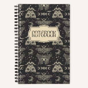 Stars, Moons and Moon Moths Cosmic Notebook