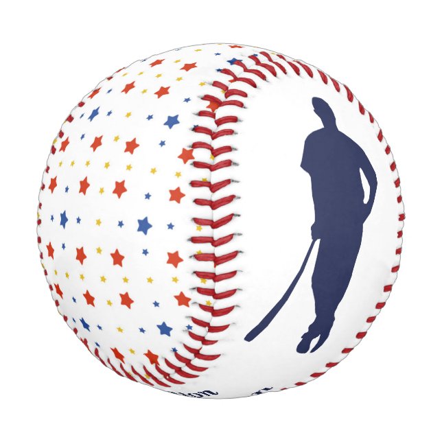 Stars MVP Keepsake Personalised Baseball (Angled)