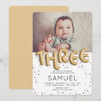 Stars n Gold Foil Balloon Type 3rd Birthday