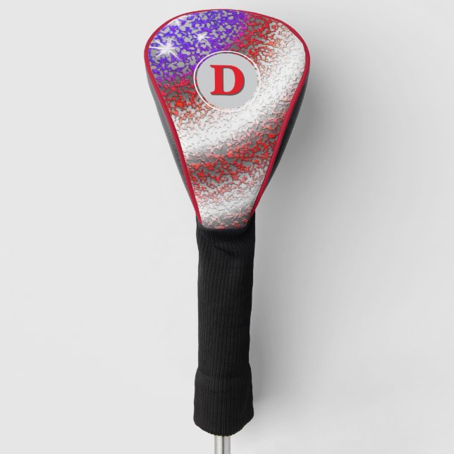 Stars-n-Stripes Monogram Golf Head Cover (Front)