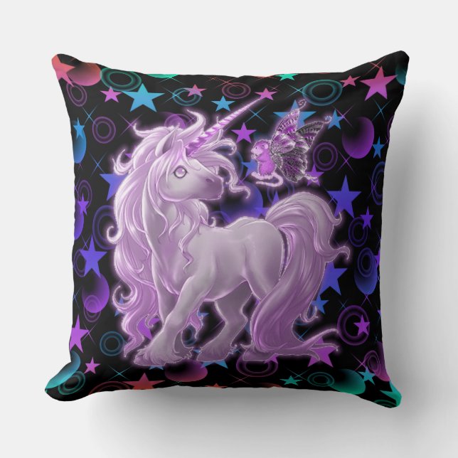 Stars 'n Stuff Pink Unicorn Cushion (Front)