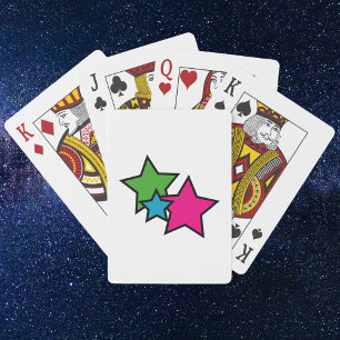 Stars Neon Colour Pink Blue Green Playing Cards