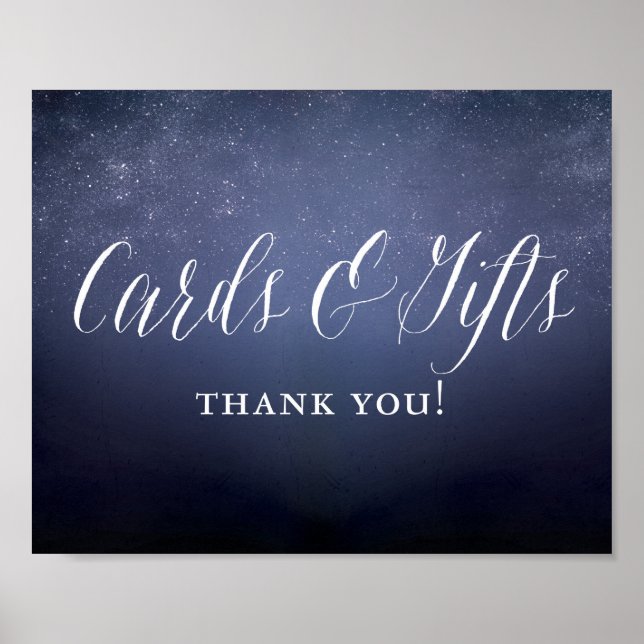 Stars Night Celestial Wedding Cards and Gifts Sign (Front)