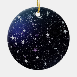 Stars night sky ceramic tree decoration
