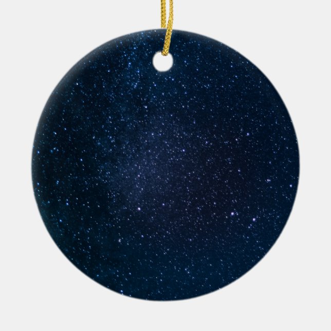 Stars night sky ceramic tree decoration (Front)