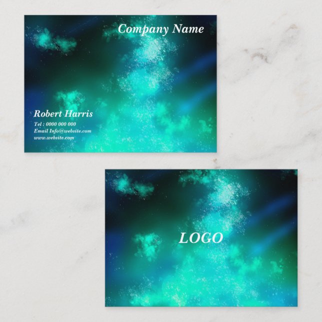 Stars Night Sky Midnight Emerald Green  Business Card (Front/Back)