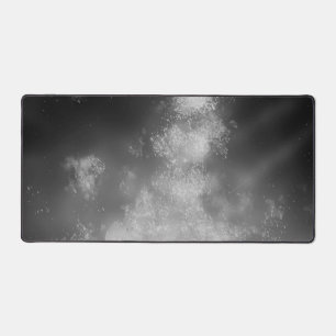 Stars Night Sky Midnight Milky Way Grey  Desk Mat