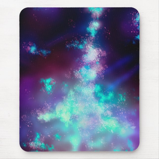 Stars Night Sky Midnight Milky Way Neon Lights,  Mouse Mat (Front)