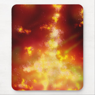Stars Night Sky Midnight Milky Way Orange Mouse Mat