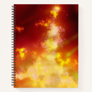 Stars Night Sky Midnight Orange Milky Way  Notebook
