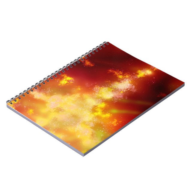 Stars Night Sky Midnight Orange Milky Way  Notebook (Left Side)