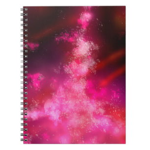 Stars Night Sky Midnight Pink Milky Way Notebook