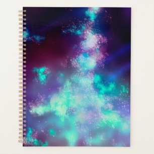 Stars Night Sky Midnight Purple Green Milky Way  Planner