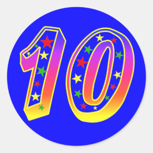 Stars Number 10 Stickers