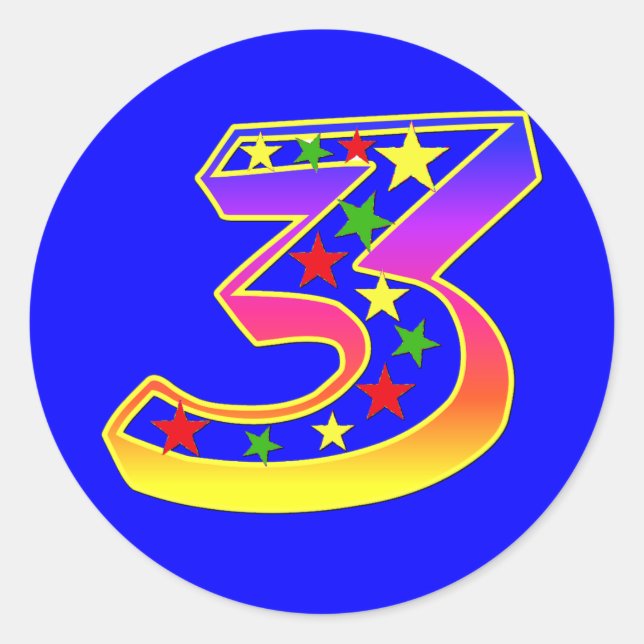 Stars Number 3 Stickers (Front)