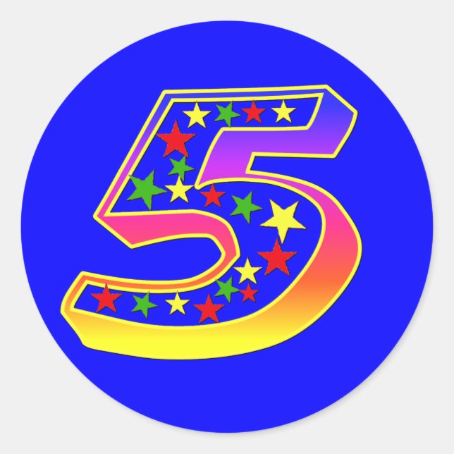 Stars Number 5 Stickers (Front)