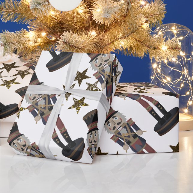 Stars  & Nutcracker Christmas Wrapping Paper (Holidays)