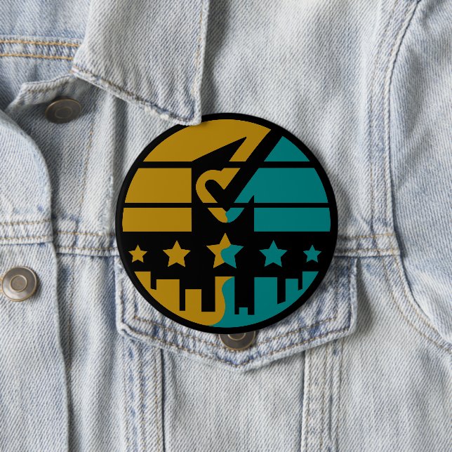 Stars of Approval - A Modern Perspective 10 Cm Round Badge (In Situ)