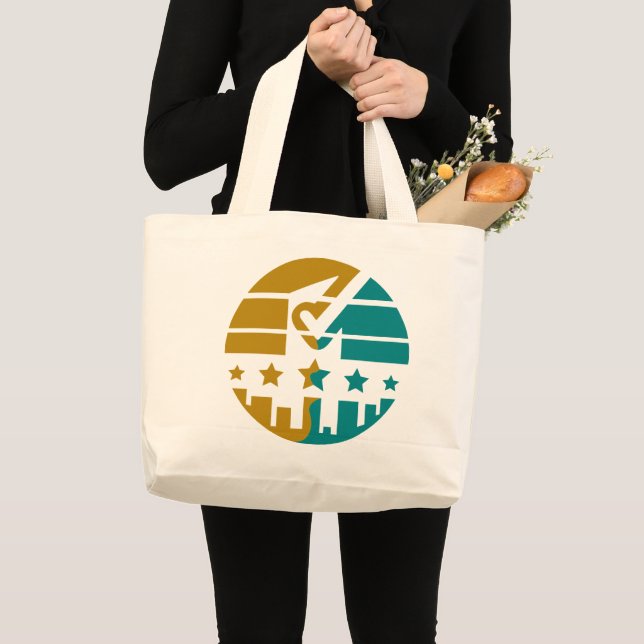 Stars of Approval - A Modern Perspective Large Tote Bag (Front (Product))