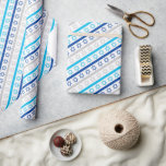 Stars Of David For Hanukkah  Wrapping Paper<br><div class="desc">A Colourful Blue,  White And Silver Striped Wrapping Paper Patterned With The Stars Of David For Hanukkah</div>