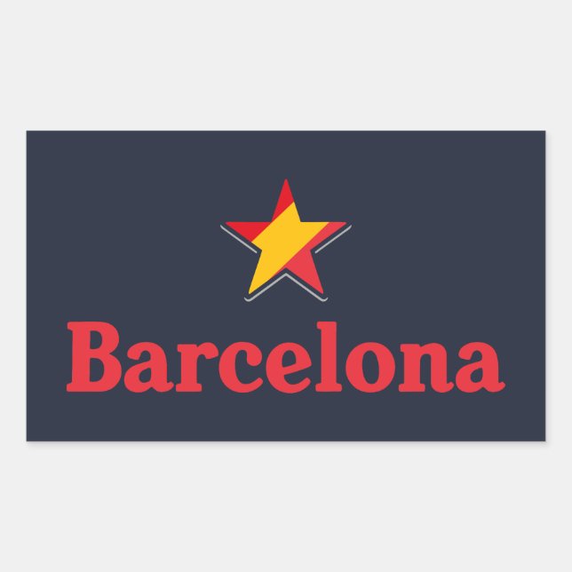 Stars of Spain – Barcelona Rectangular Sticker (Front)