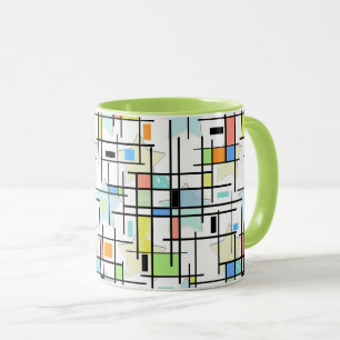 Stars on a chequered background. mug