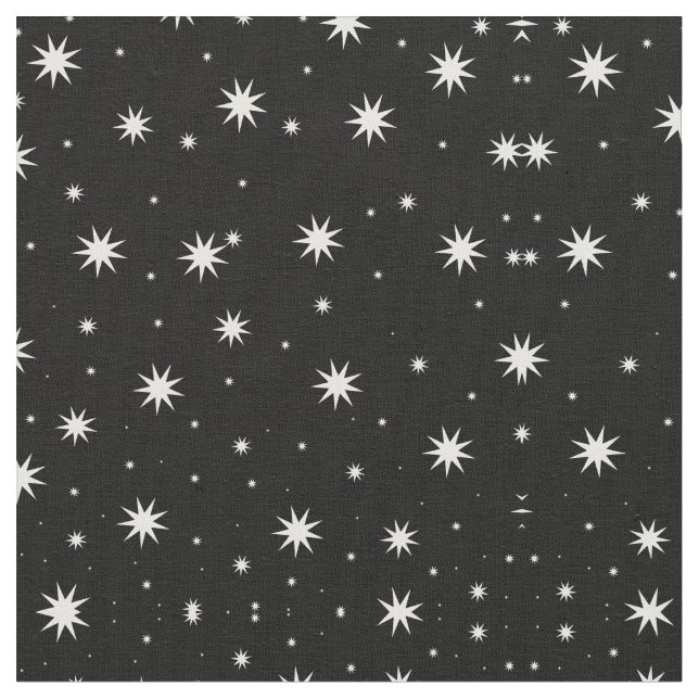 Stars on Black Fabric (Close Up)