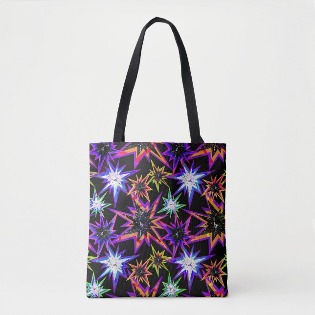 Stars on black . tote bag (Front)