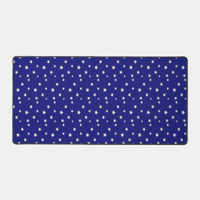 Stars on Blue Background Desk Mat (Front)
