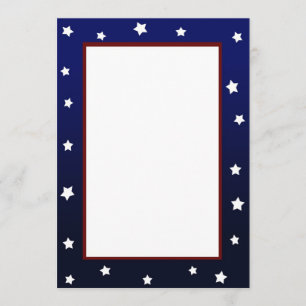 Stars on Blue Border Invitation
