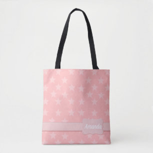 Stars on Blue Monogram or Name Tote Bag