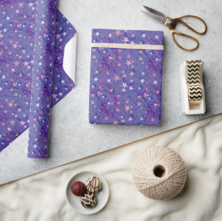 Stars on Blue Wrapping Paper