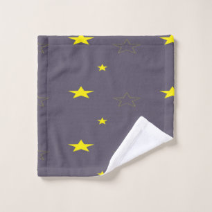 Stars on charcoal colour wash cloth