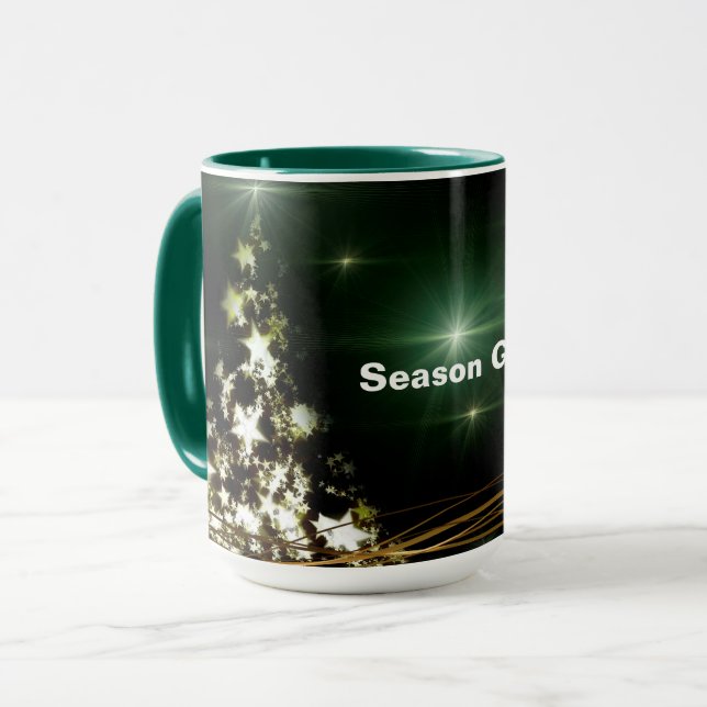 Stars on Christmas Tree Night Sky Combo Mug (Front Left)