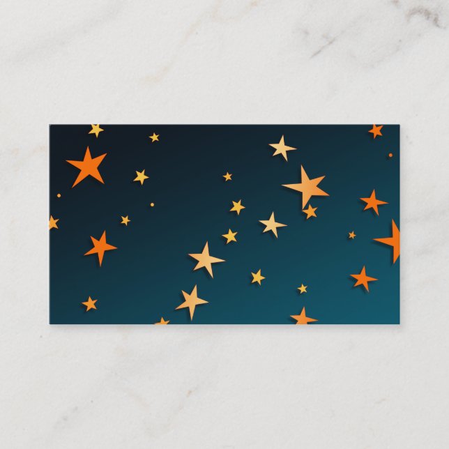 Stars on Dark Blue Background Business Card (Front)
