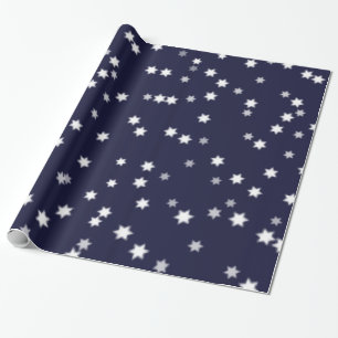 Stars on Dark Blue Wrapping Paper