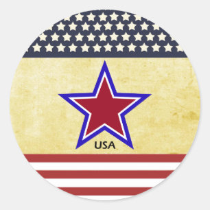Stars on flag classic round sticker