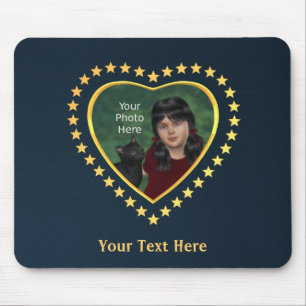 Stars on Midnight Blue: Add Own Photo Mouse Mat