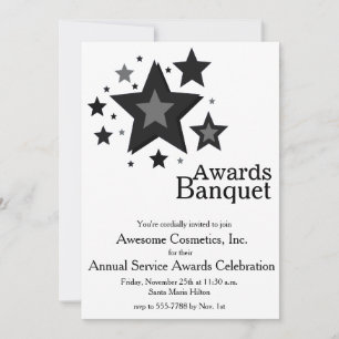 Stars on White Business Event Party Invite